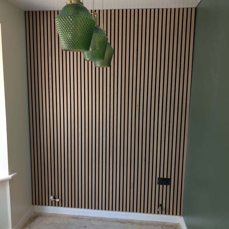 Wood Panel Wall in Dining Room